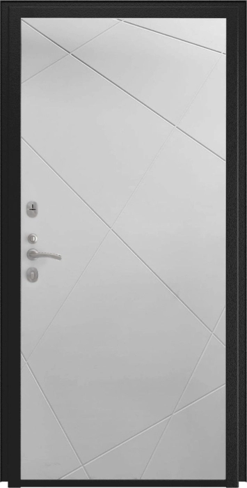 Входная дверь Квадро ФЛ-291 (Line, 10мм, белый софт) внутренняя сторона